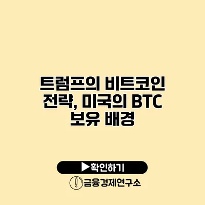 트럼프의 비트코인 전략, 미국의 BTC 보유 배경